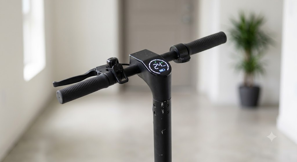 Black Foldable Electric Scooter – Excellent Condition (Charger Included)
